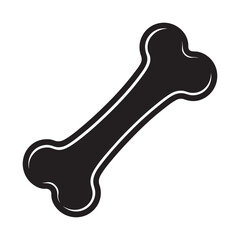 Fototapeta premium dog bone silhouette, black and white silhouette, vector and&nbsp;illustration