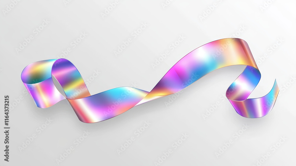 Aufkleber abstract holographic tape isolated on transparent background. vector realistic illustration of silve