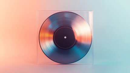 Vinyl or cd album cover. Old music record plastic overlay. Retro rough sleeve wrap. Abstract transparent texture for disc with wrinkle graphic set. White band subtle mock up template element vector