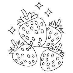 Chidren coloring page fruits Strawberry