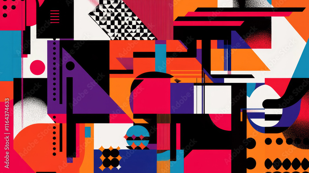 Poster abstract template geometric flyer with color squares. design element
