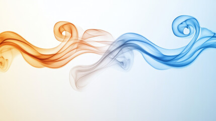 Cold and hot air flow effects set isolated on transparent background. Vector realistic illustration of red and blue color swirls, climate control system design elements, fresh breeze, warm wind waves