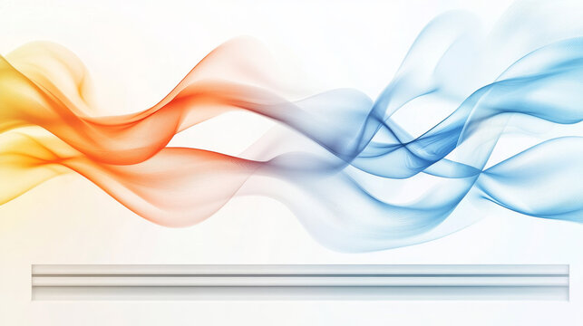 Cold and hot air flow effects set isolated on transparent background. Vector realistic illustration of red and blue color swirls, climate control system design elements, fresh breeze, warm wind waves