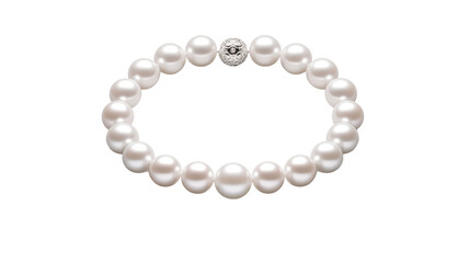 Obraz premium A single, elegant pearl bracelet, isolated on transparent background