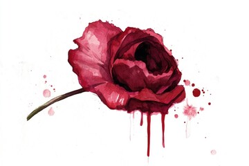 A single red flower on a clean white background, perfect for use in designs or prints