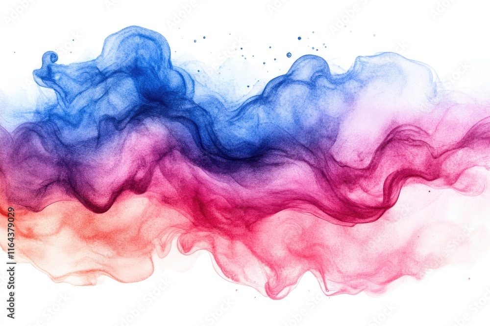 Poster close-up of a mixture of red and blue substances in a container