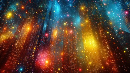 Fototapeta premium Abstract colorful city lights at night.