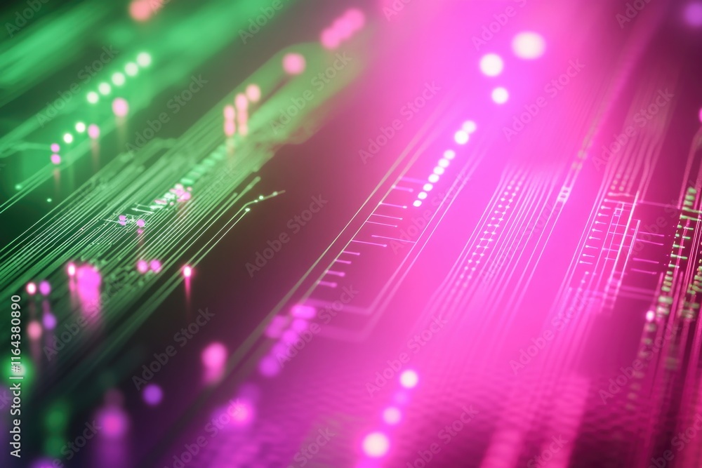 Poster a detailed view of a computer circuit board's internal components and wiring