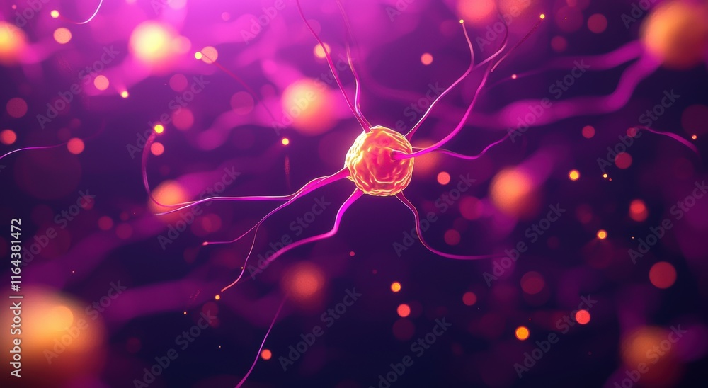 Poster Vibrant Neural Network with Glowing Neurons and Synapses