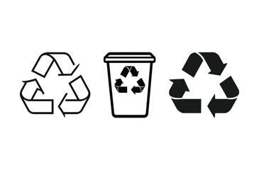 Obraz premium Recycle Symbol Vector Silhouette Designs
