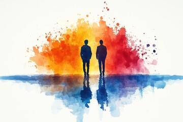 Fototapeta premium A pair of individuals standing side by side