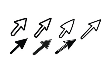 Set of Arrows Vector Silhouette Design
