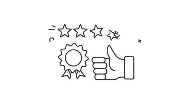 outline appreciation icon animation motion graphic video