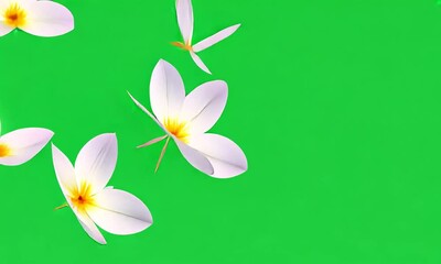frangipani flower on green - Powered by Adobe