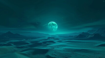 Fototapeta premium Stunning desert scene under a radiant moon a peaceful escape for nature enthusiasts