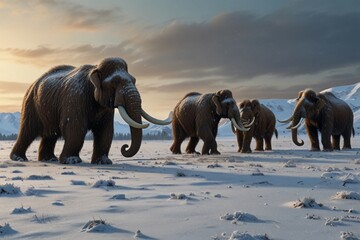 elephants in the snow