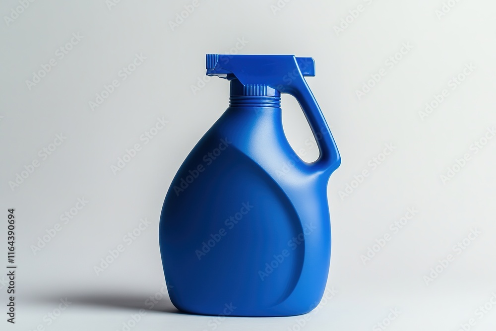 Aufkleber blue detergent bottle with smooth surface and bold handle displayed on bright white background