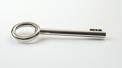 A shiny silver key