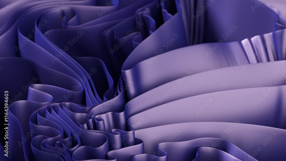 Aufkleber luxurious purple satin ribbons are flowing and swirling, creating a mesmerizing abstract composition