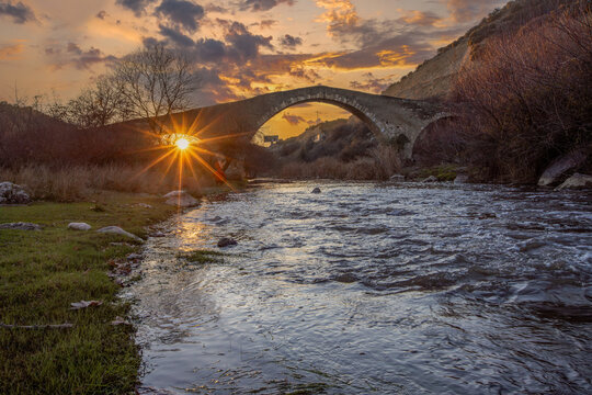 Clandras Bridge view in Usak Province of Turkey