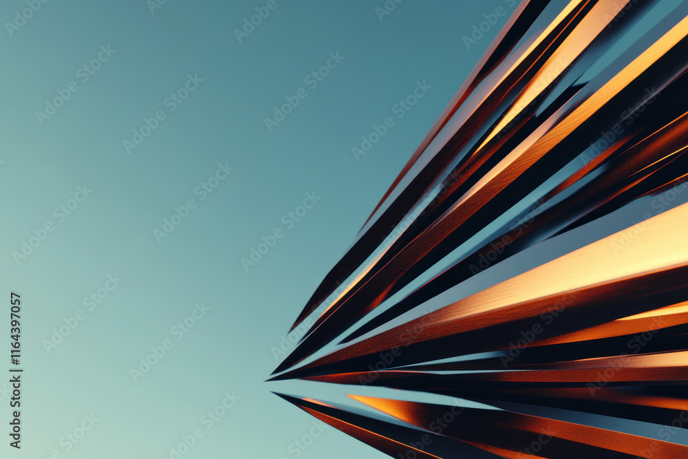 Poster exploring the intersection of abstract design and technology: a futuristic vision of geometric sharp