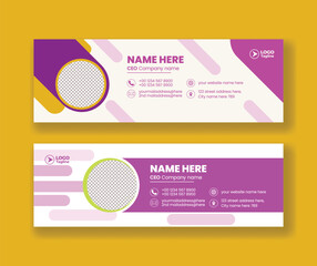 Email signature template set. Professional geometric business and corporate email signature for web banner ads or social media header, cover or footer design