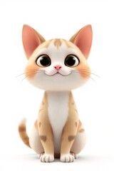 Fototapeta premium there is a cartoon cat sitting on the floor with a white background