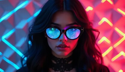 Beautiful Indian women with glare's close-up