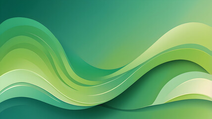 Abstract green wave background design.
