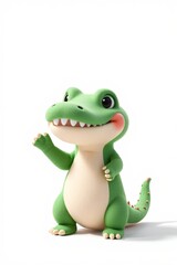 Obraz premium there is a small green toy that is sitting on a white surface