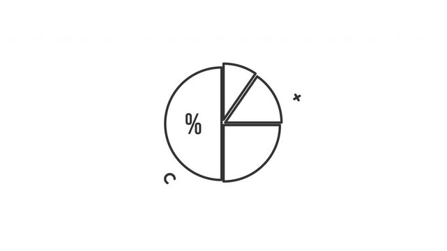 outline pie chart diagram animated icon motion graphic video