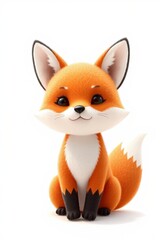 Obraz premium there is a small toy fox sitting on a white surface