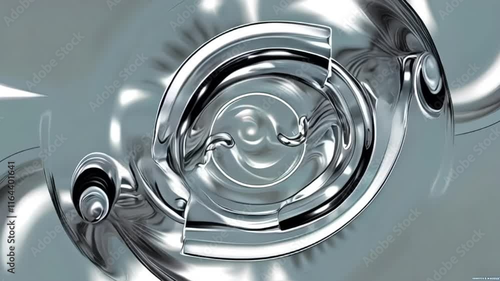 Poster abstract blue gray background with dynamic circular lines with glare.