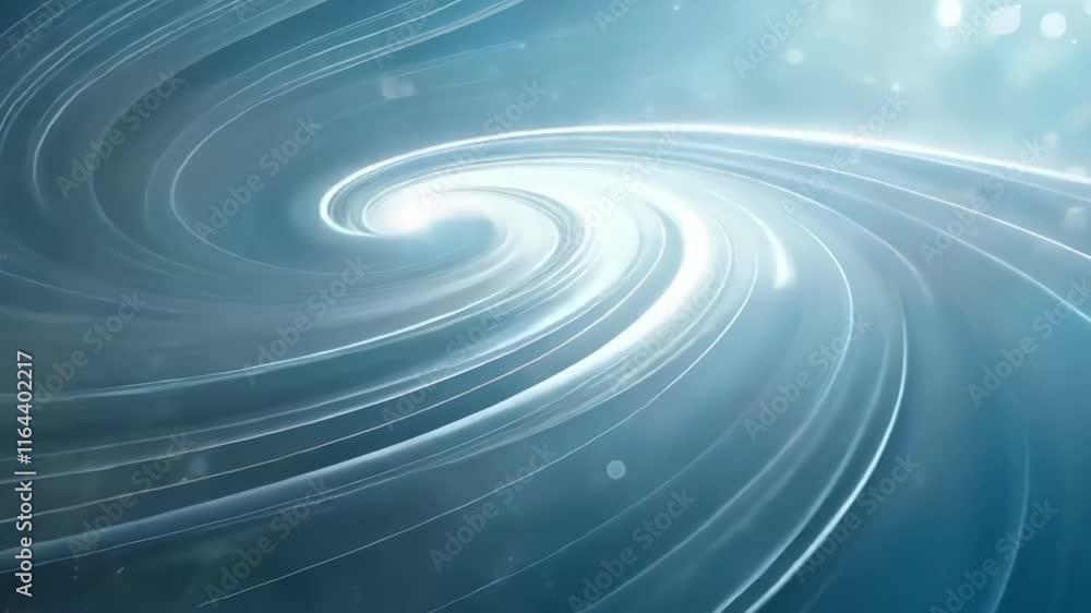 Poster abstract blue gray background with dynamic circular lines with glare.