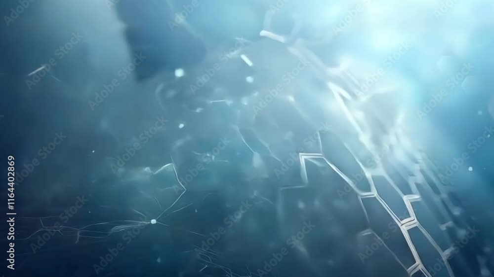 Poster abstract blue gray background with dynamic circular lines with glare.
