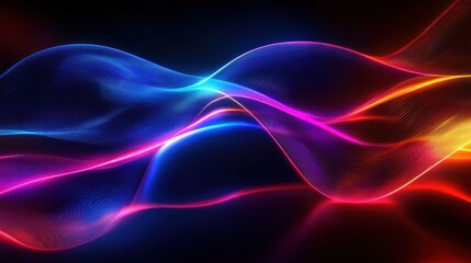 Fototapeta premium Abstract Neon Waveforms: A Symphony of Color and Light