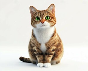 Obraz premium A picture of a cat and looks into the camera.