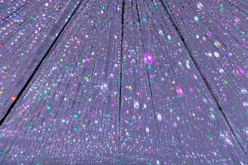 Tokio, Japan. - 1.November 2024: Abstract image of a colorful light installation in TeamLab Tokyo