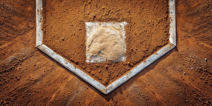 Home Plate Detail A Close-Up View of a Baseball Field's Batter's Box