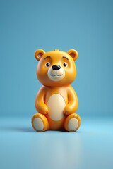 Obraz premium there is a yellow teddy bear sitting on a blue surface