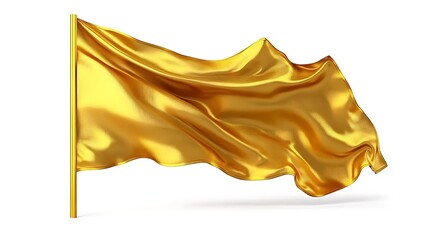 A golden flag waves against 