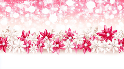 Elegant Floral Arrangement with Pink and White Blooms and Soft Sparkling Accents
