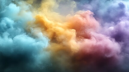 Abstract Colorful Smoke Swirls and Clouds