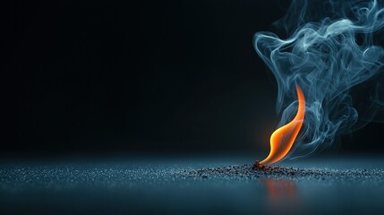   A close-up of a fire emitting smoke from its top and the ground