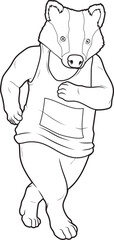 Badger Runner Running Sports Animal Vector Graphic Art Illustration