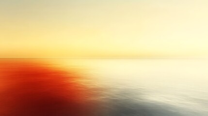 Serene Sunset Over Calm Ocean Waters Reflecting Sky