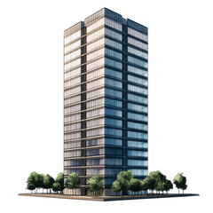 Tall Building on transparent background