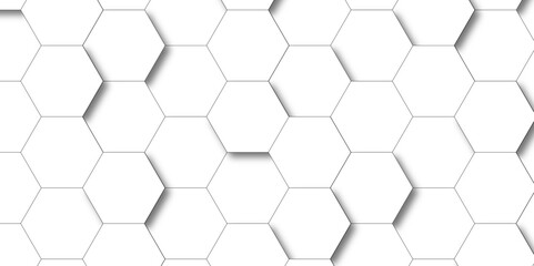 Hexagonal Surface polygon pattern shape structure light seamless geometric background. Hexagon 3d background texture design. Abstract background with white color hexagons and seamless pattern vector