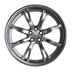 Obraz premium Wheel Rim Silver Front on transparent background
