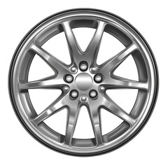 Obraz premium Wheel Rim Silver Front on transparent background
